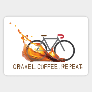 Gravel Coffee Repeat Vector Cycling Design - light background Magnet